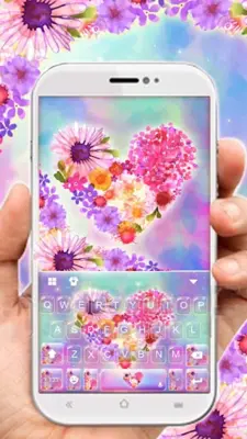 Lovely Flower Heart Keyboard Theme android App screenshot 3